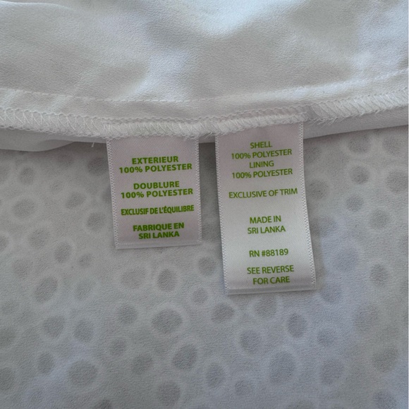 Lilly Pulitzer Lillette Cold Shoulder Top S Resort White Eyelet Crinkle Chiffon - Picture 11 of 12